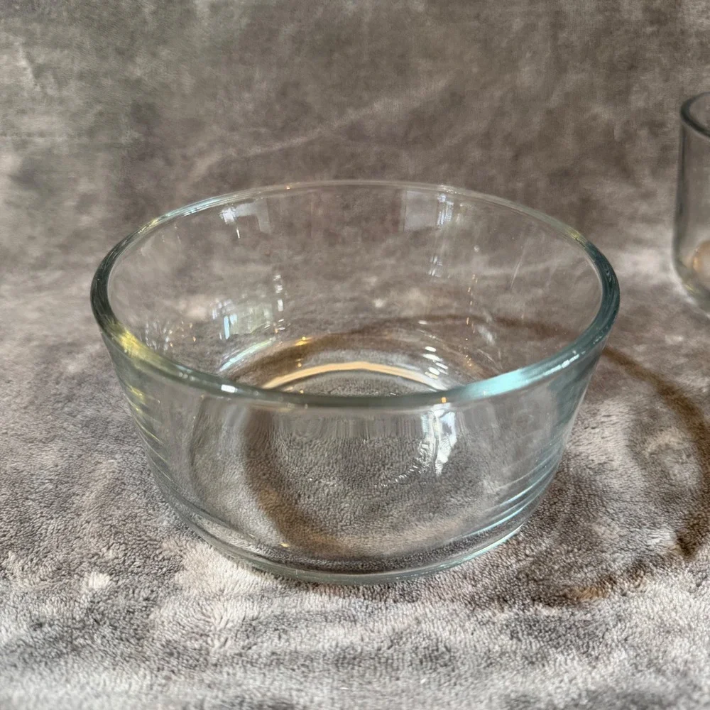Anchor Hocking Clear Glass Mixing Bowls Set of 2 Microwave Oven Safe Made in USA